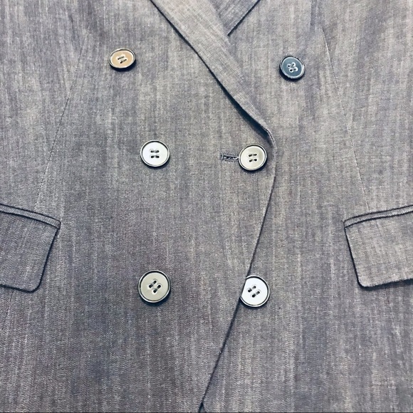 Theory Denim Look Double Breast Lined Blazer - Picture 8 of 9